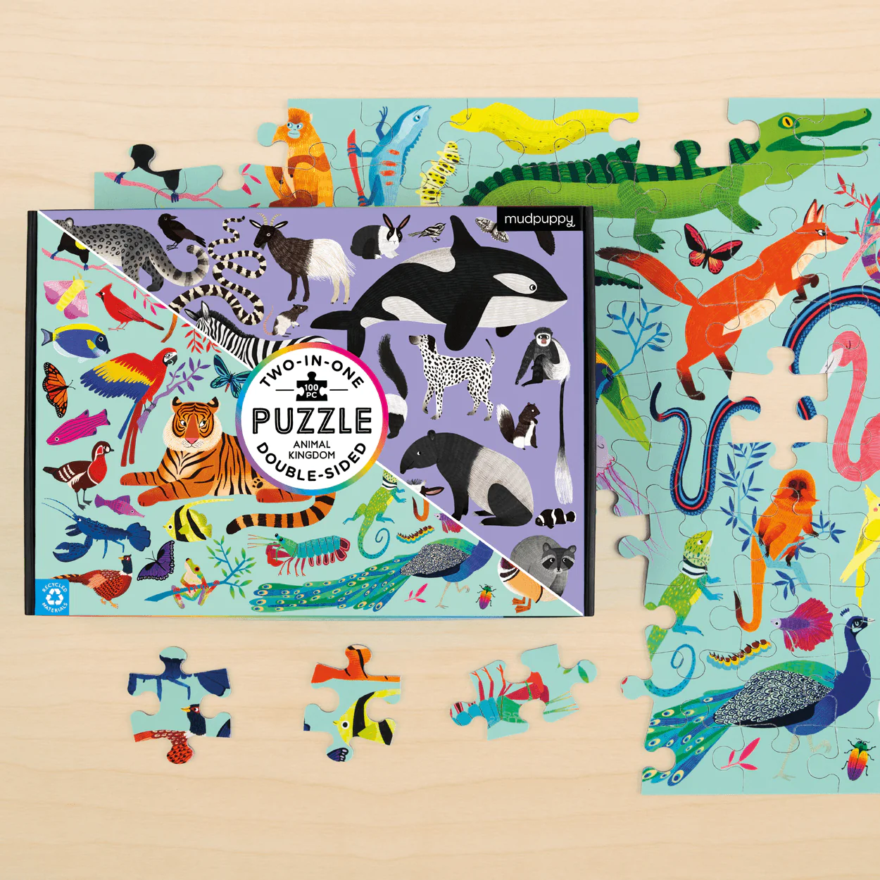 Animal Kingdom 100 Piece Double-Sided Puzzle - Image 4