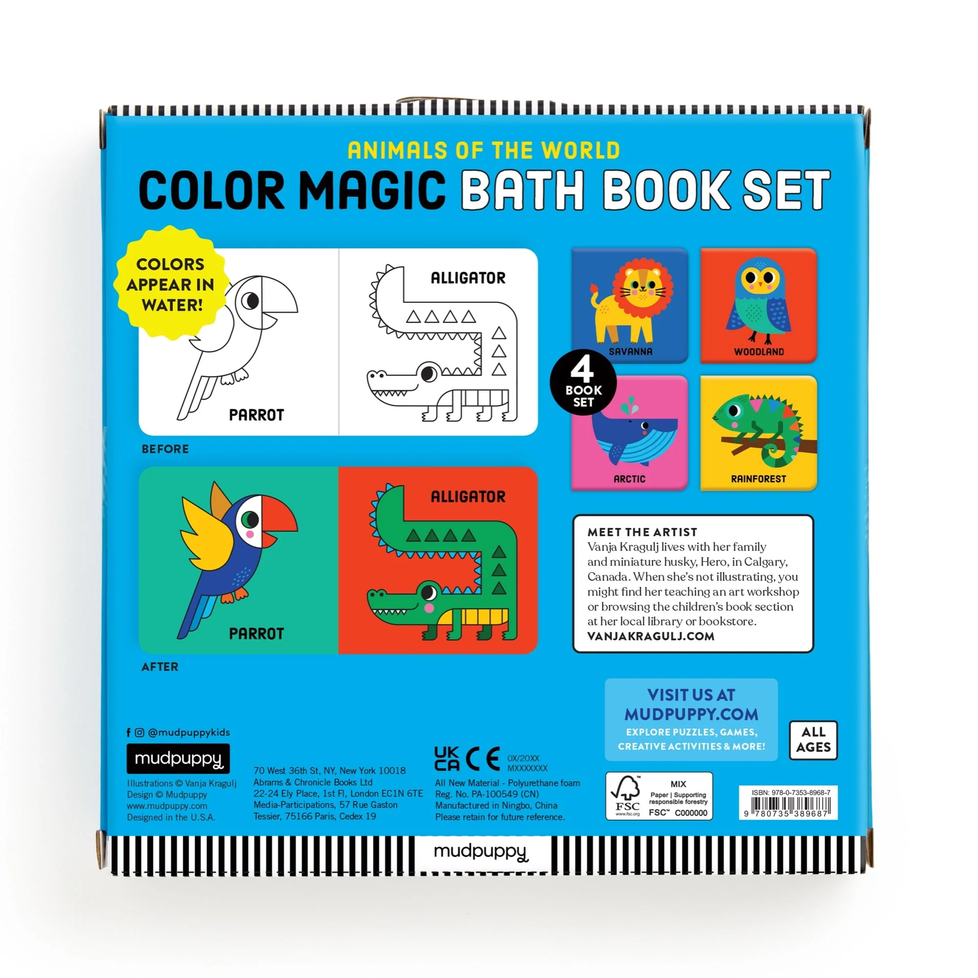 Animals Of The World Color Magic Bath Book Set - Image 7