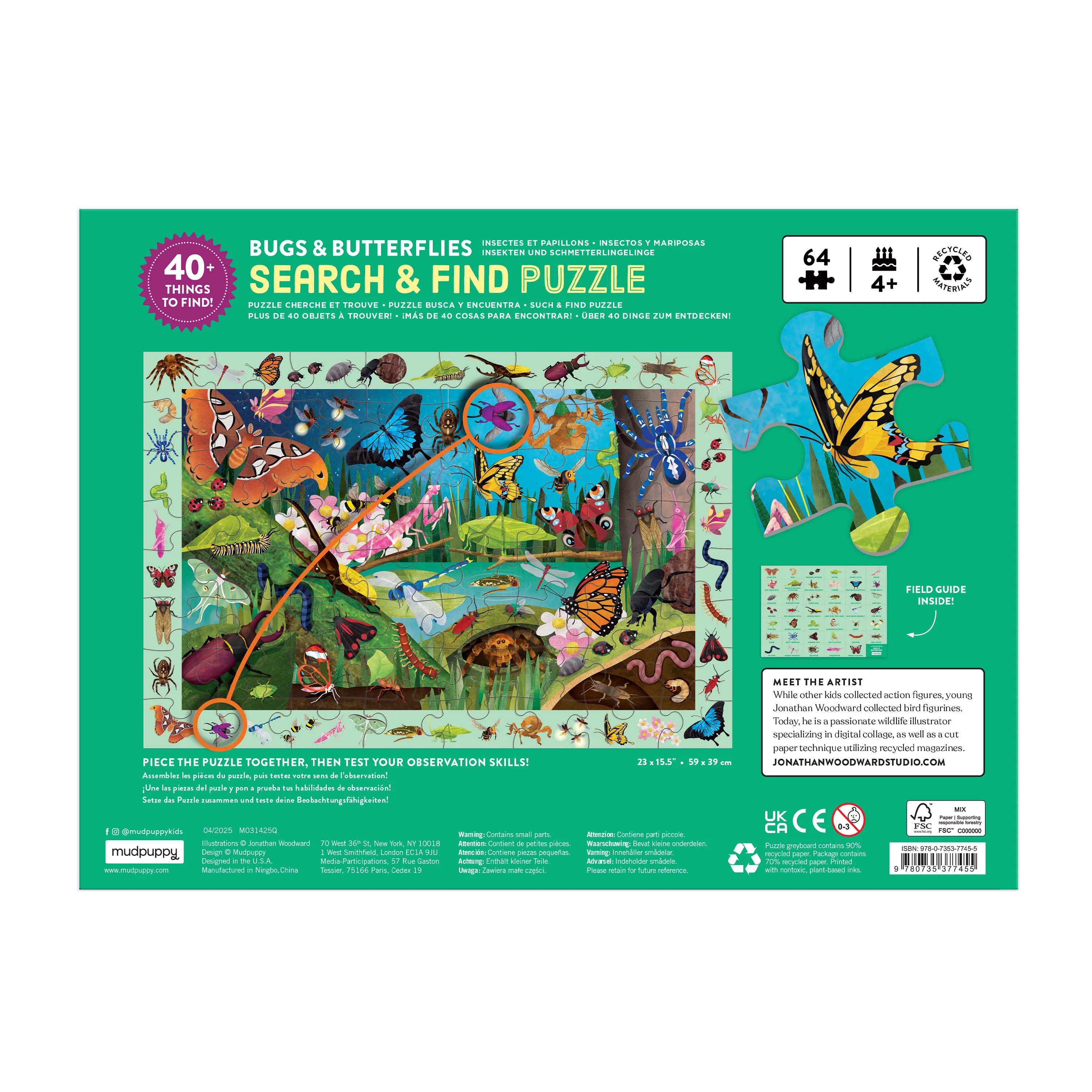 Bugs & Butterflies 64 Piece Search & Find Puzzle - Image 7