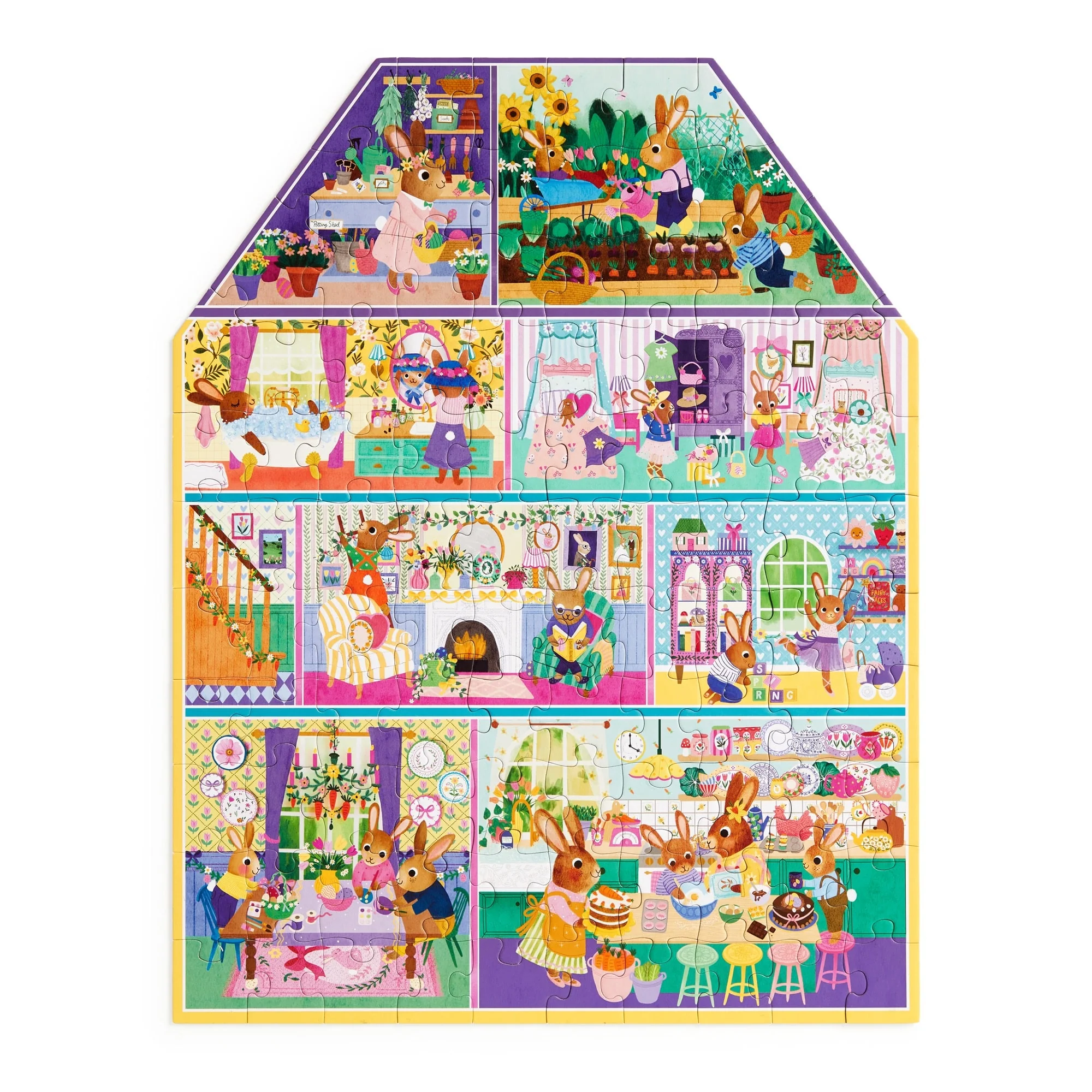 Cottontail Cottage 100 Piece House-shaped Puzzle - Image 3