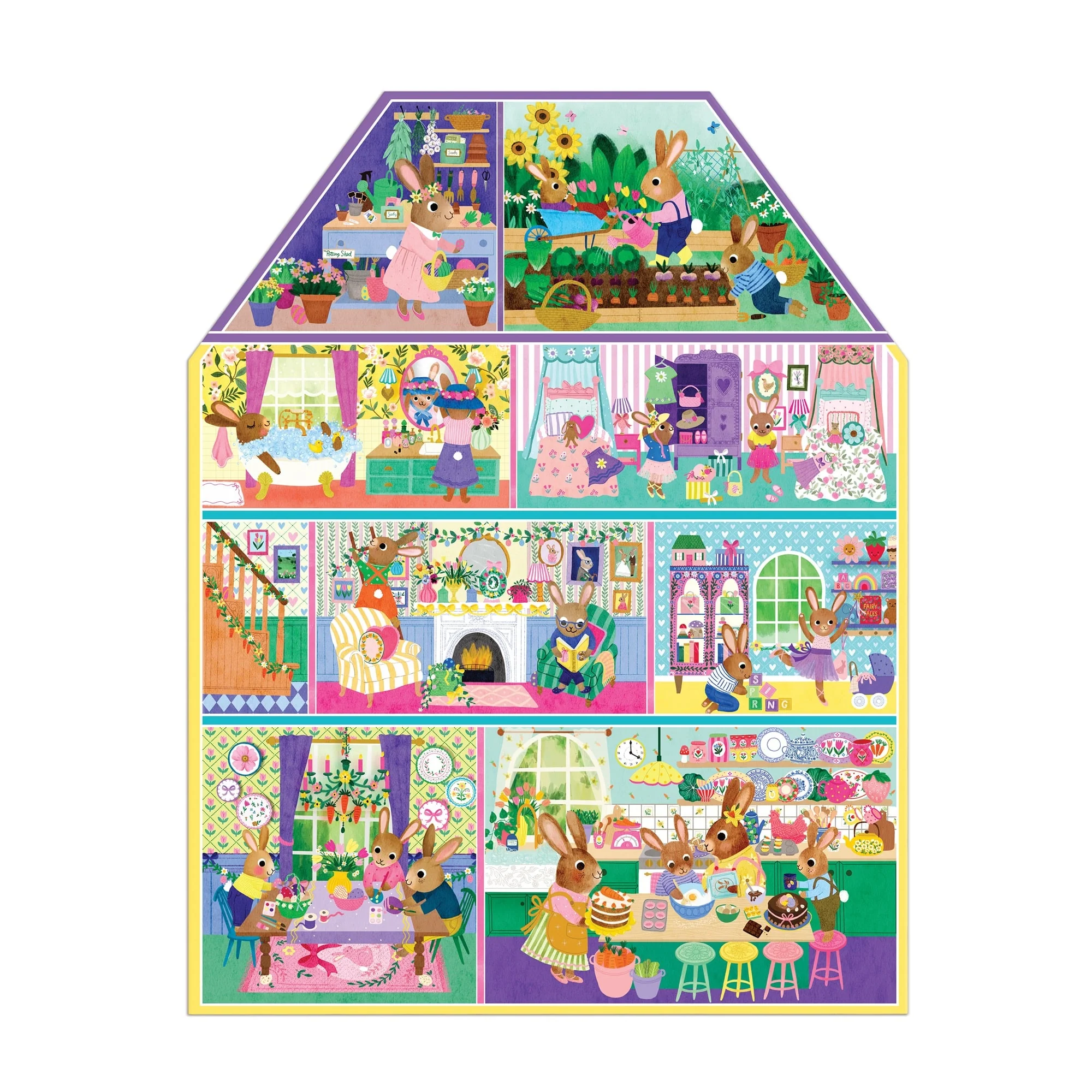 Cottontail Cottage 100 Piece House-shaped Puzzle - Image 4