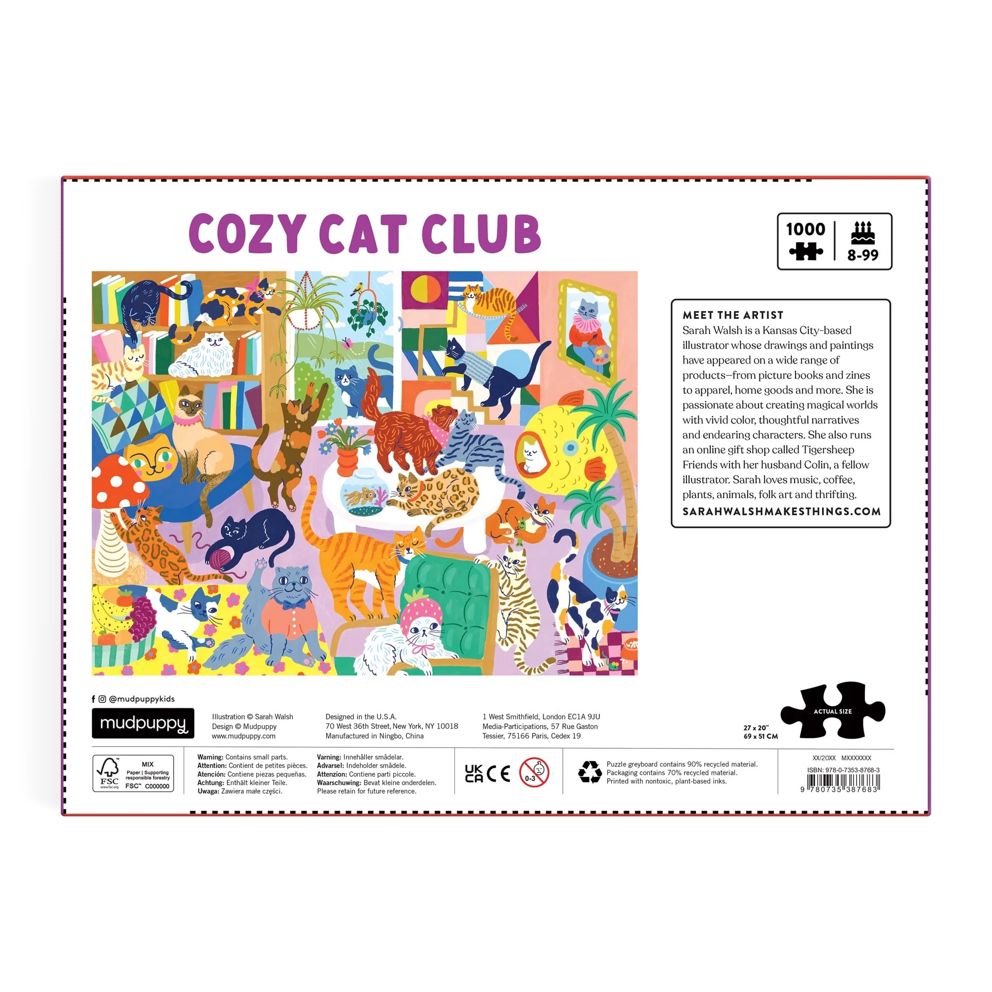 Cozy Cat Club 1000 Piece Family Puzzle - Image 6