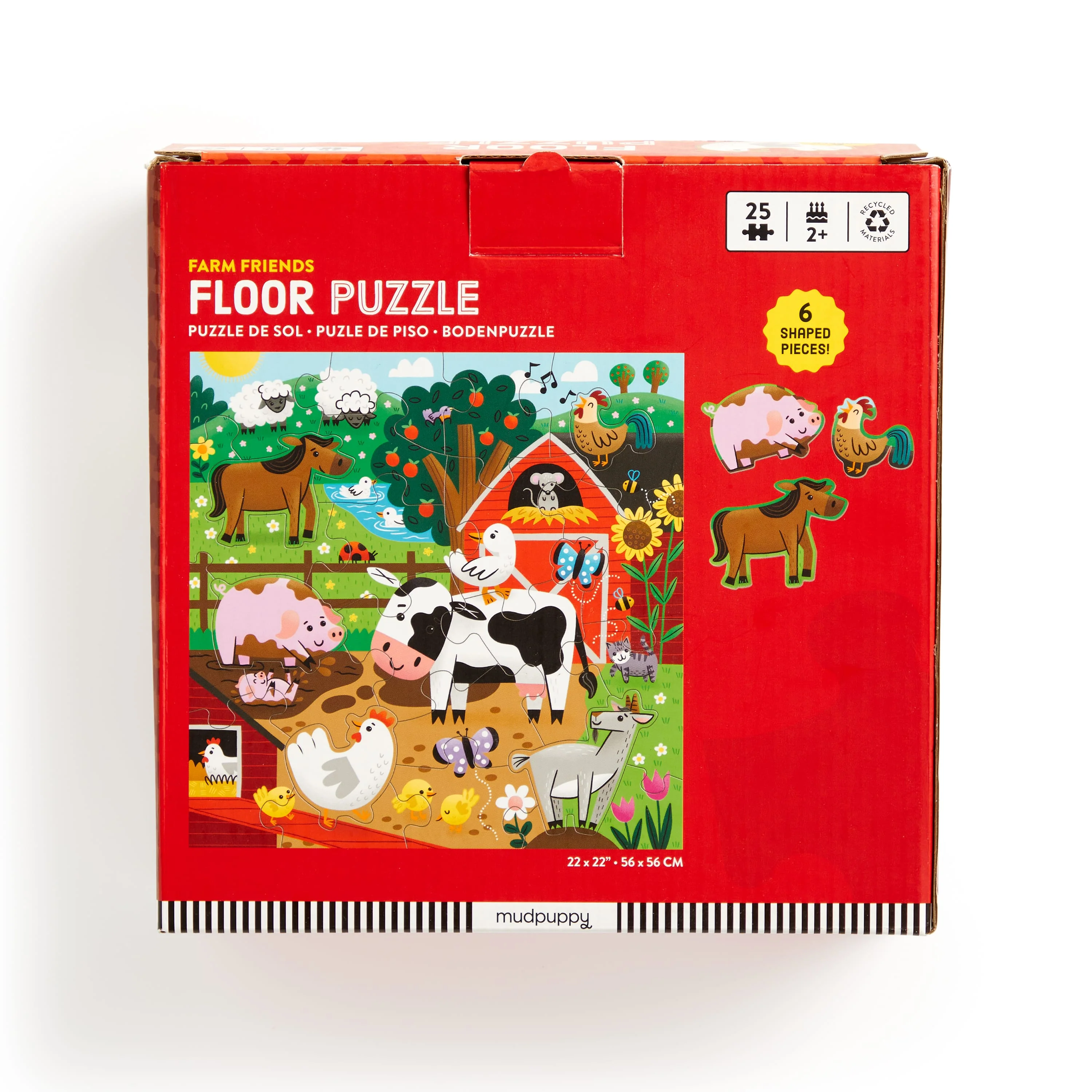 Farm Friends 25 Piece Floor Puzzle with Shaped Pieces - Image 3
