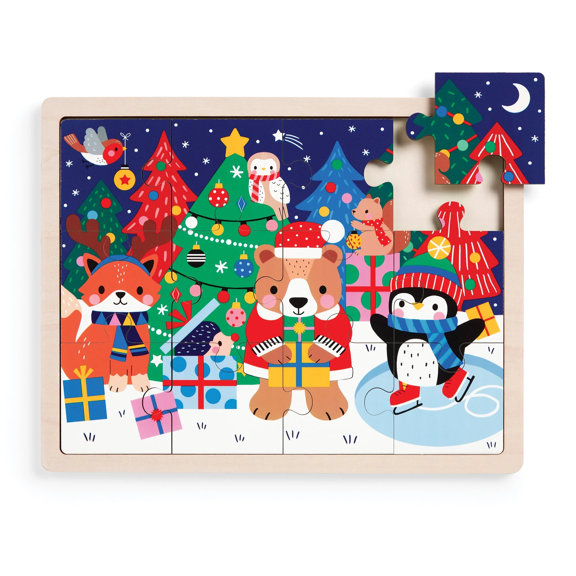 Festive Friends 12 Piece Wooden Tray Puzzle - Image 4