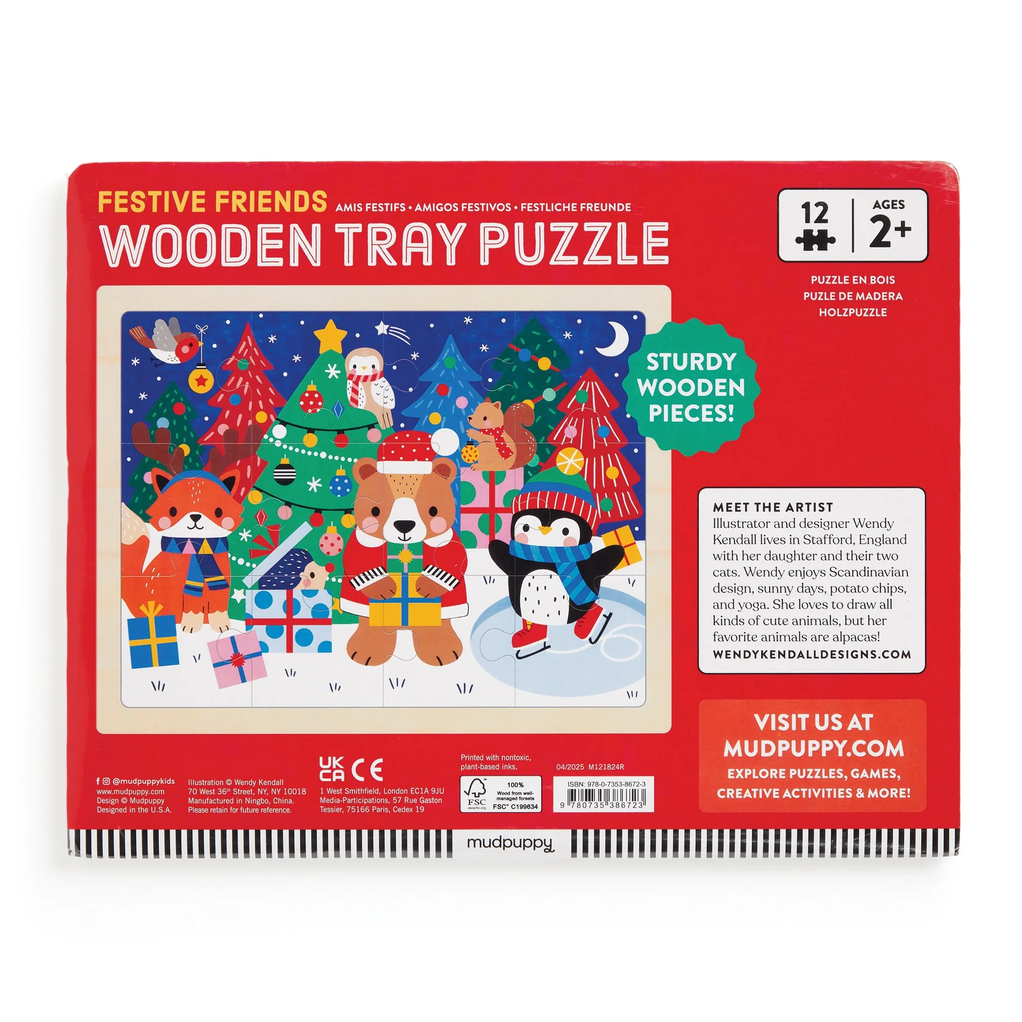 Festive Friends 12 Piece Wooden Tray Puzzle - Image 7