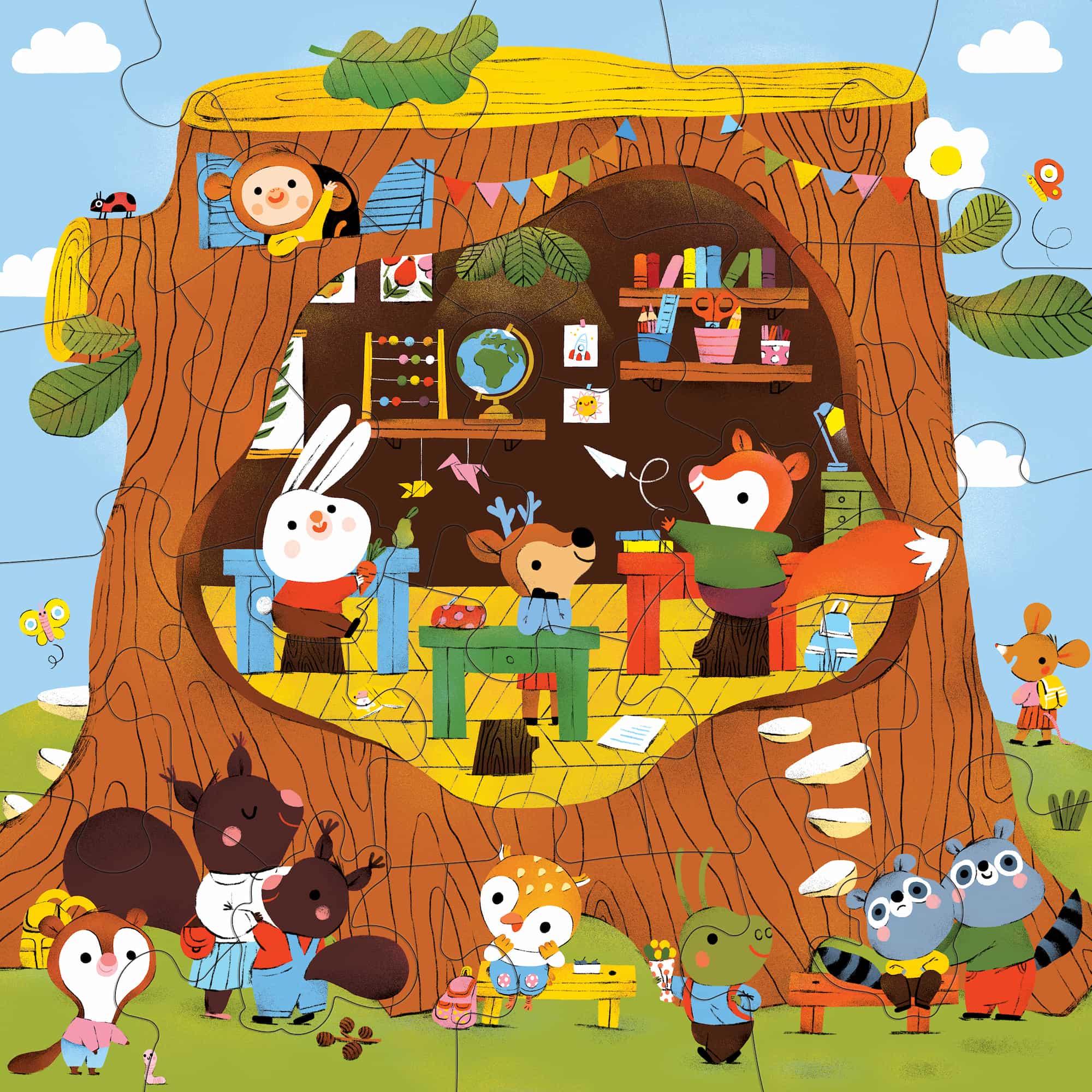 Forest School 25 Piece Floor Puzzle with Shaped Pieces - Image 2