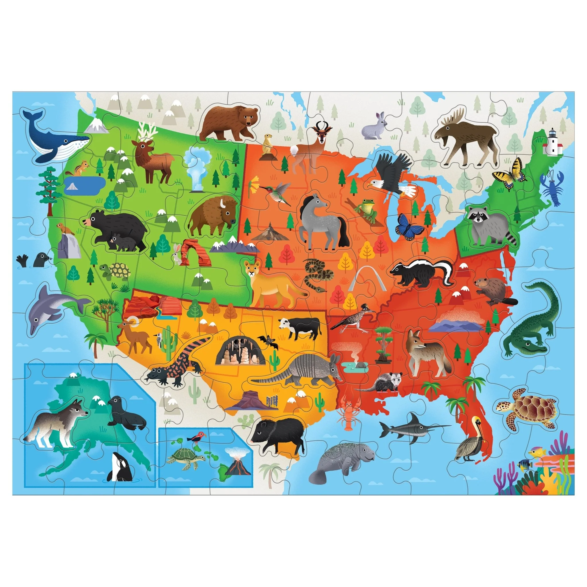 Little Park Ranger National Parks Map of the U.S.A. Geography Puzzle - Image 2