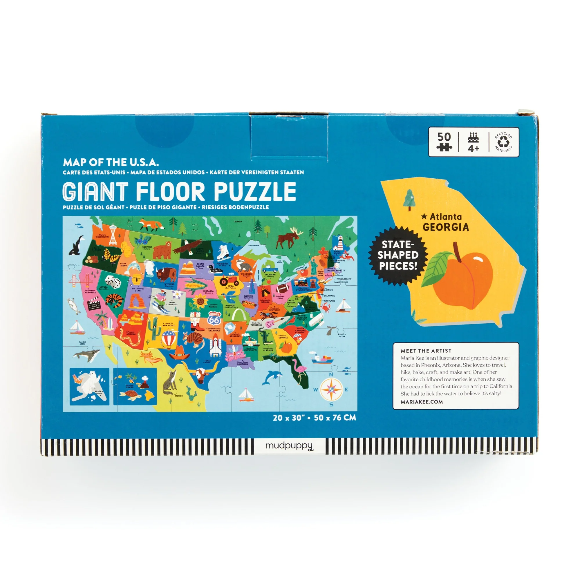 Map of the U.S.A. 50 Piece Giant Floor Puzzle - Image 3