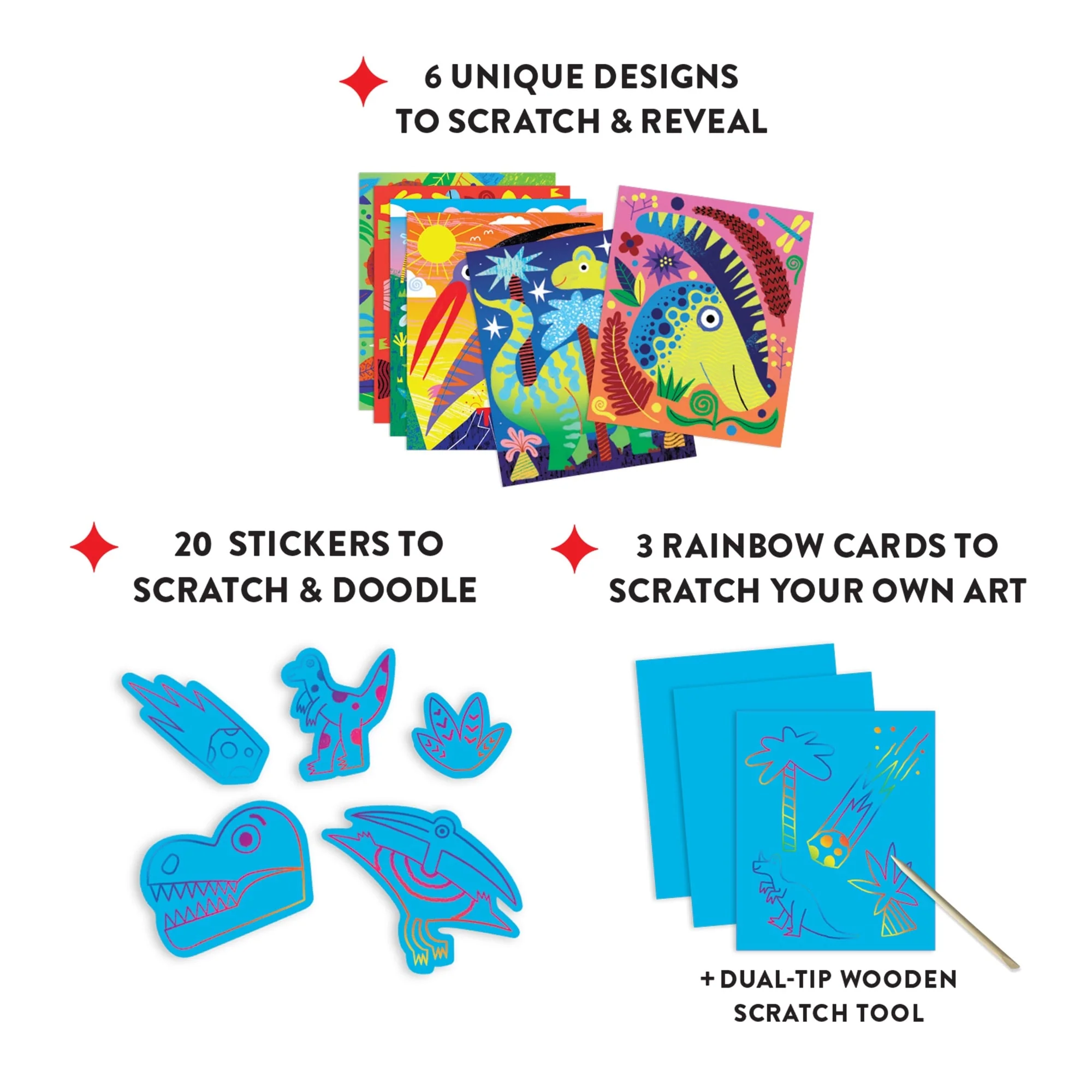 Mighty Dinosaurs Scratch Magic: Scratch & Sparkle Art Kit - Image 3