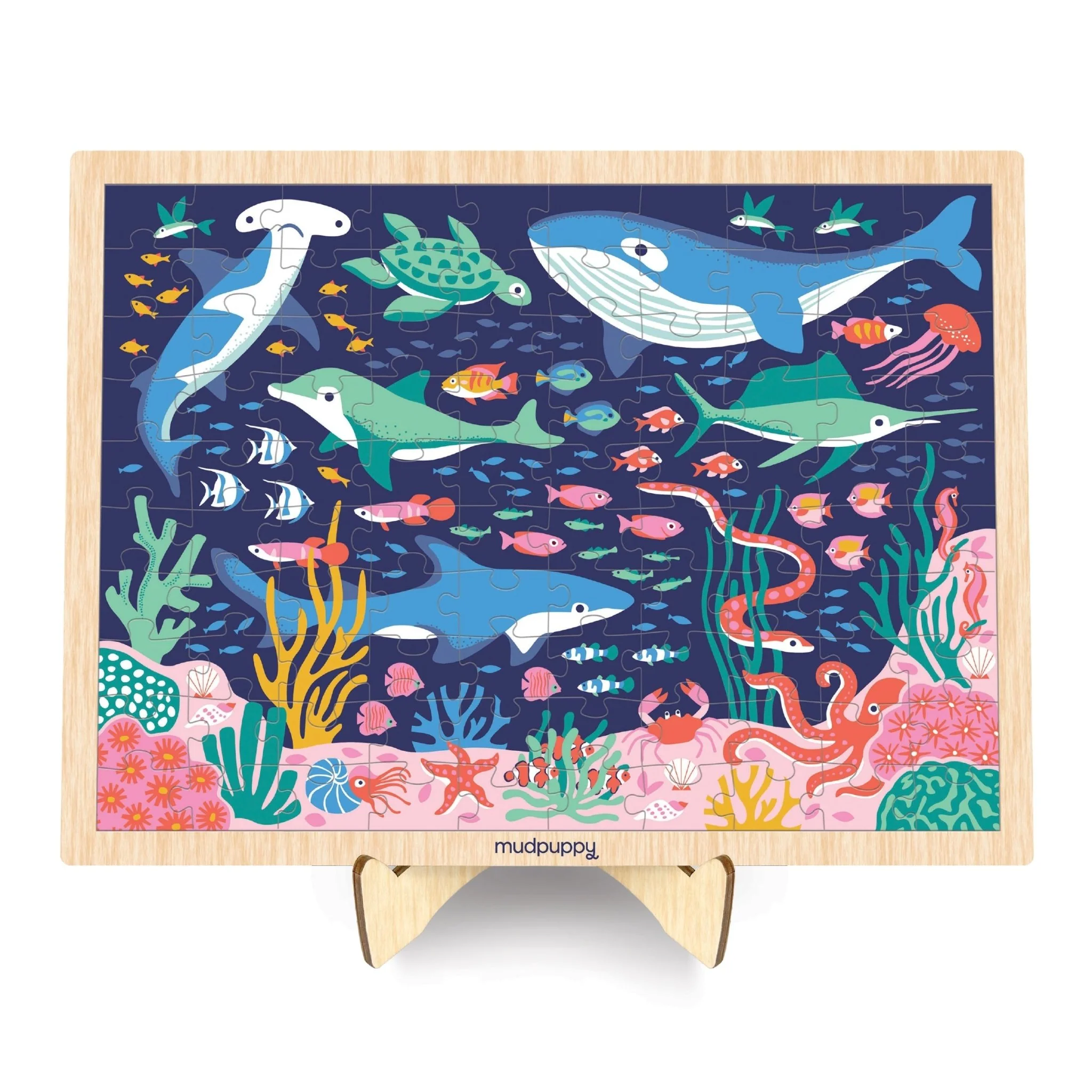 Ocean Life 100 Piece Wood Puzzle + Display - Image 2