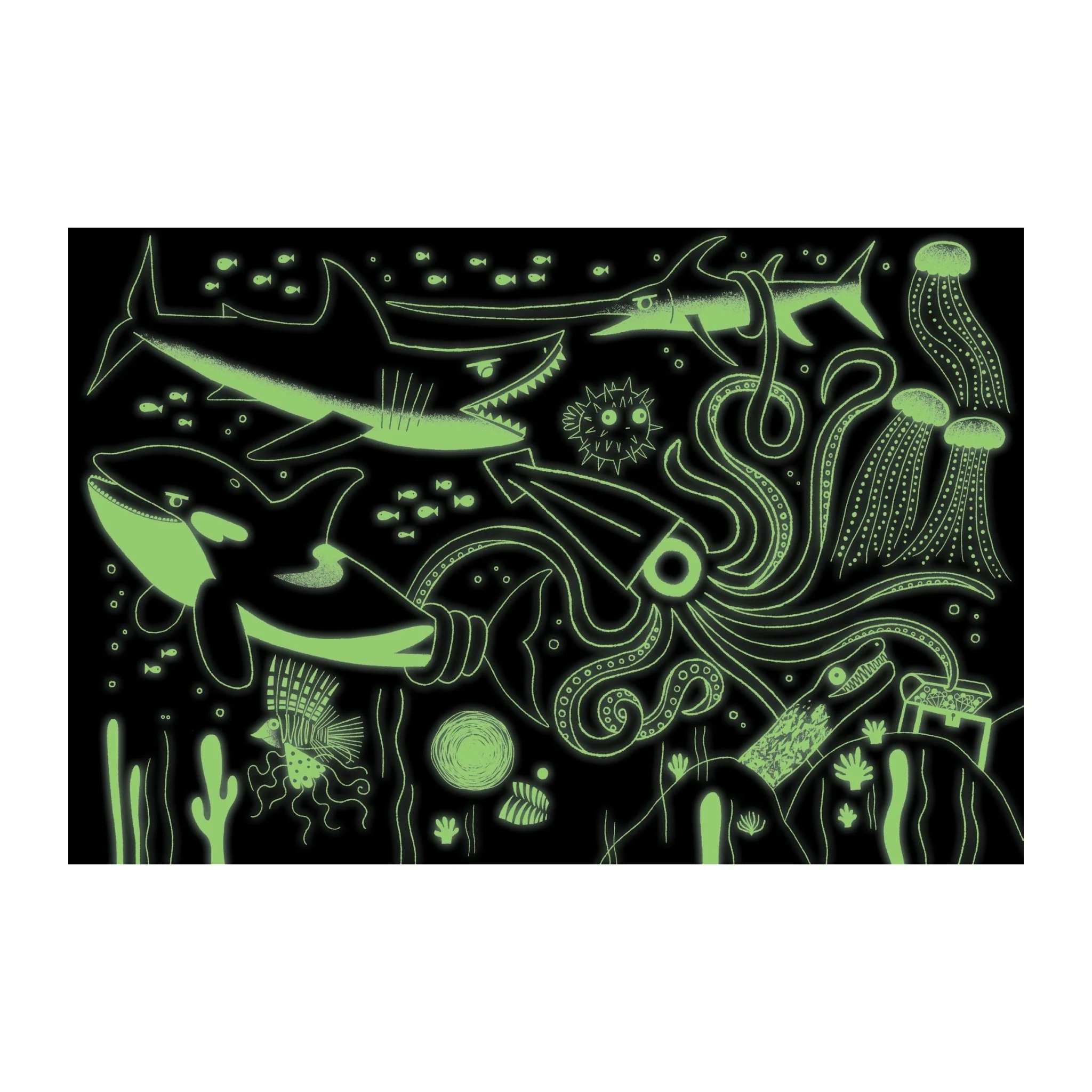 Ocean Predators 100 Piece Glow in the Dark Puzzle - Image 3