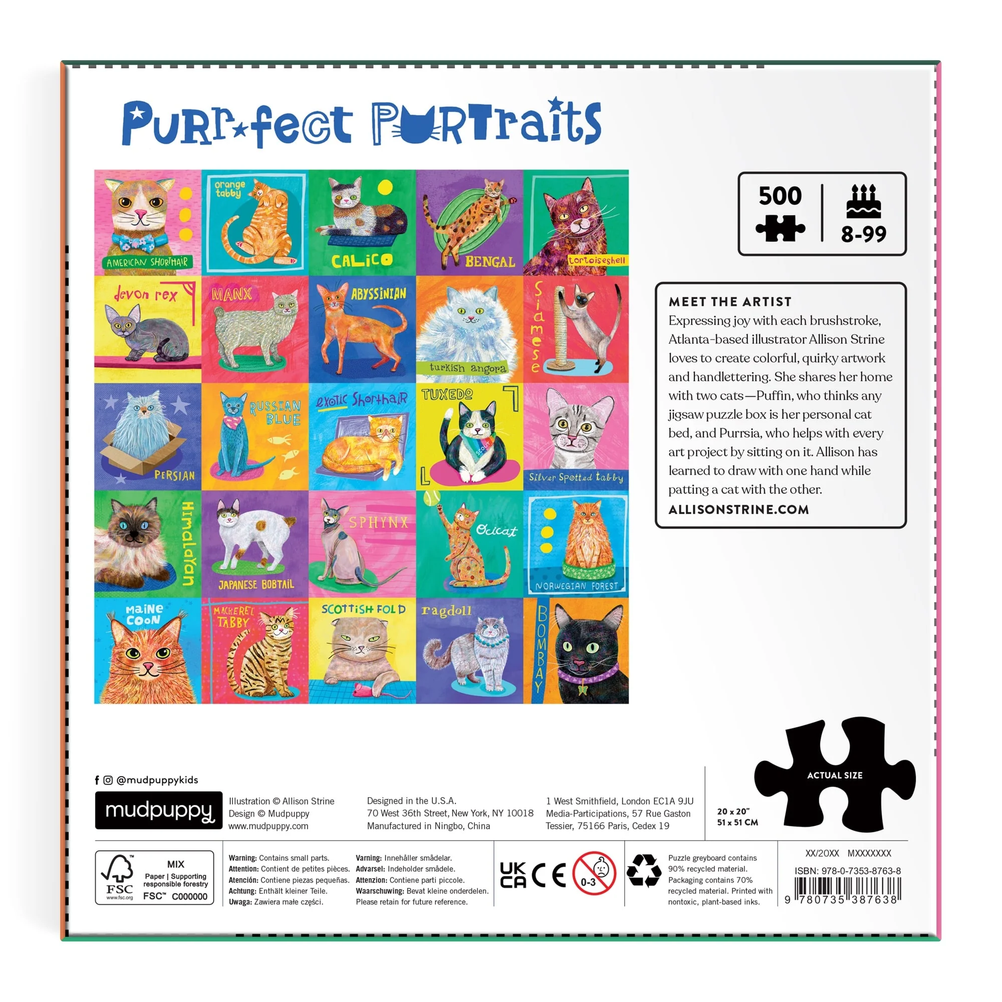 Purr-fect Portraits 500 Piece Family Puzzle - Image 6