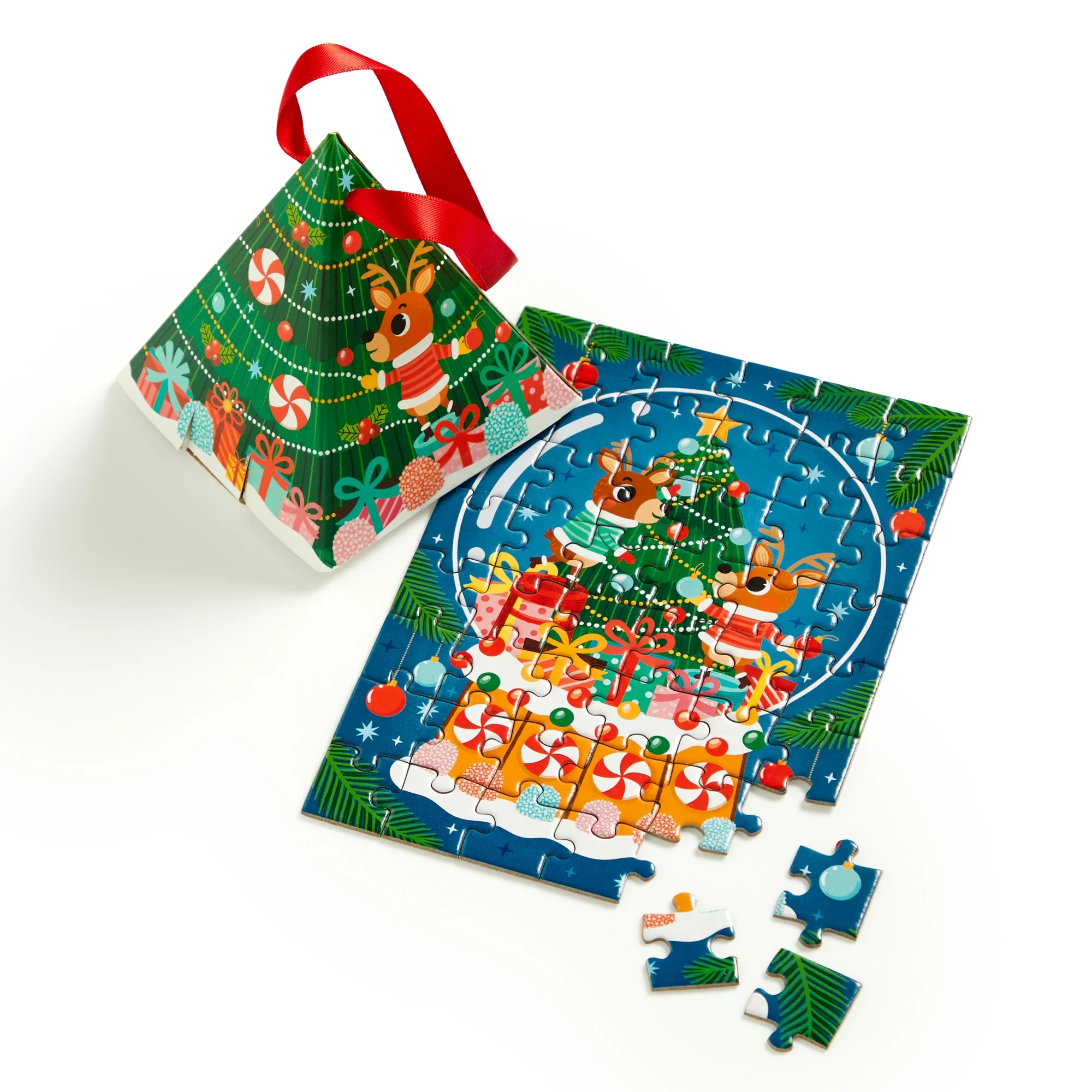 Reindeer Snow Globe 48 Piece Mini Puzzle Ornament - Image 5