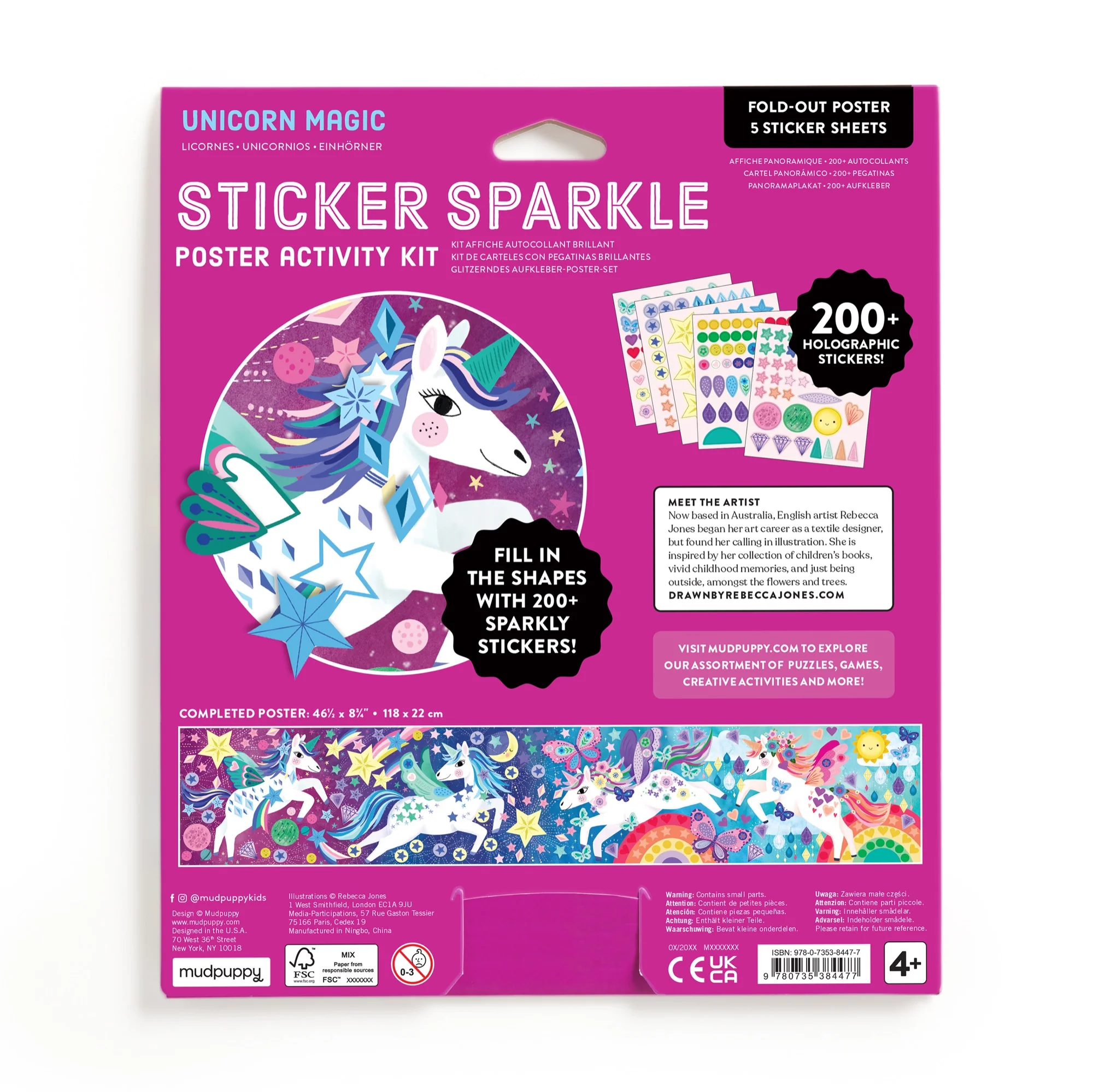 Unicorn Magic Sticker Sparkle Poster Activity Kit - Image 3