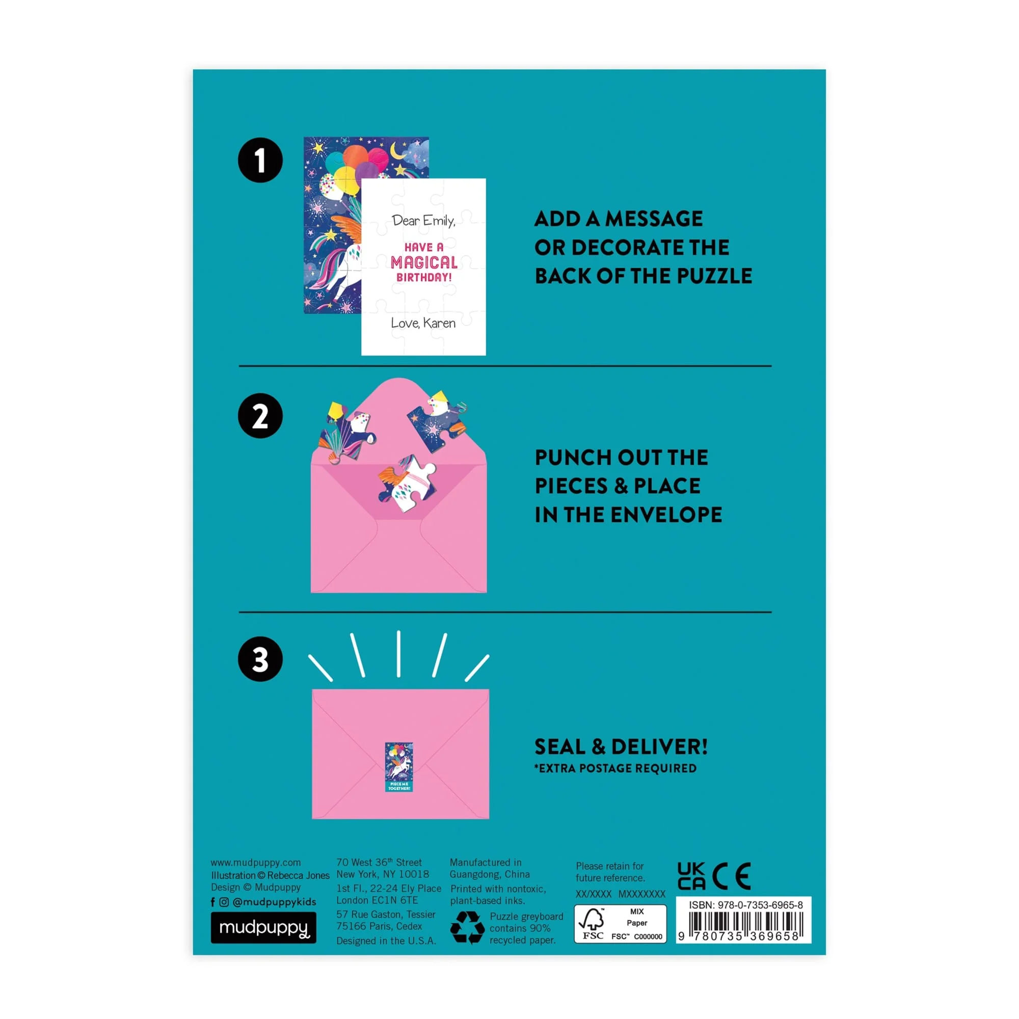 Unicorn Party Greeting Card Puzzle - Image 4